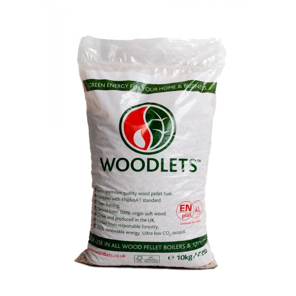 Woodlets Wood Pellets 10kg {ENplus Grade A1 6MM UK316 BSL0041251-0003}